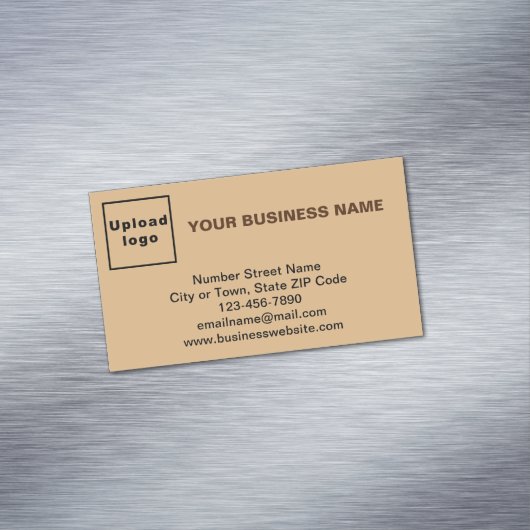 Zakelijk merk op Small Magnetic Light Brown Kaart Magnetisch Visitekaartje (Voorbeeld)