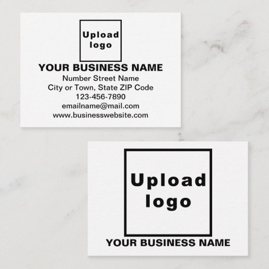 Zakelijk merk op Small White Rectangle Flat Notitiekaartje (Voorkant / Achterkant)
