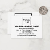 Zakelijk merk op Small White Rectangle Flat Notitiekaartje (Voorkant / Achterkant in situ)