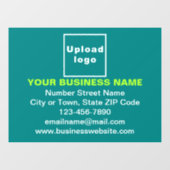 Zakelijk Merk op Teal Groen Rechthoek Raamsticker (Vel)