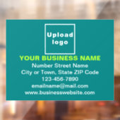 Zakelijk Merk op Teal Groen Rechthoek Raamsticker (Vel 2)