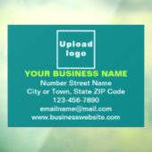 Zakelijk Merk op Teal Groen Rechthoek Raamsticker (Vel 3)