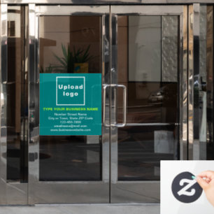 Zakelijk merk op teal groene vierkante raamsticker