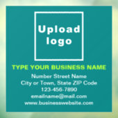 Zakelijk merk op teal groene vierkante raamsticker (Vel 3)