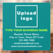 Zakelijk merk op teal groene vierkante raamsticker (Vel 2)