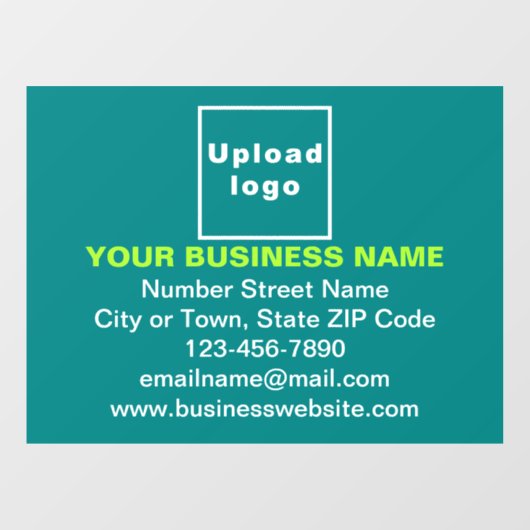 Zakelijk Merk op Tealgroene Rechthoek Raamsticker (Vel)