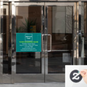 Zakelijk Merk op Tealgroene Rechthoek Raamsticker (Kantoordeur)