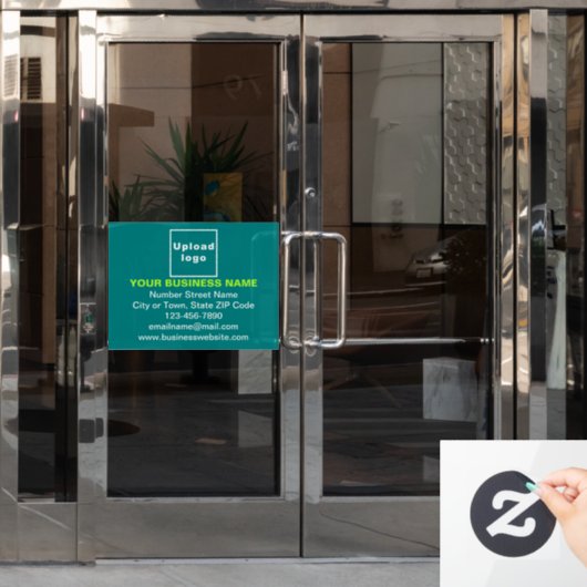 Zakelijk Merk op Tealgroene Rechthoek Raamsticker (Kantoordeur)