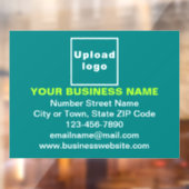 Zakelijk Merk op Tealgroene Rechthoek Raamsticker (Vel 2)