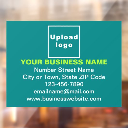 Zakelijk Merk op Tealgroene Rechthoek Raamsticker (Vel 2)