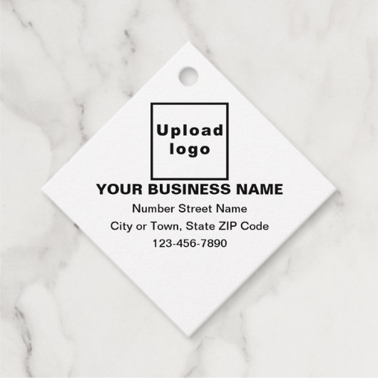 Zakelijk merk op White Diamond Shape Label (Voorkant)