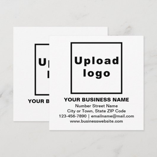 Zakelijk merk op White Square Flat Note-Kaart Notitiekaartje (Voorkant / Achterkant)