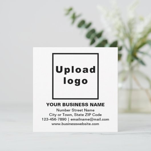 Zakelijk merk op White Square Flat Note-Kaart Notitiekaartje (Staand voorkant)
