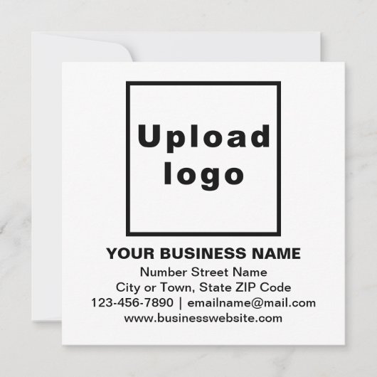 Zakelijk merk op White Square Flat Note-Kaart Notitiekaartje (Voorkant)