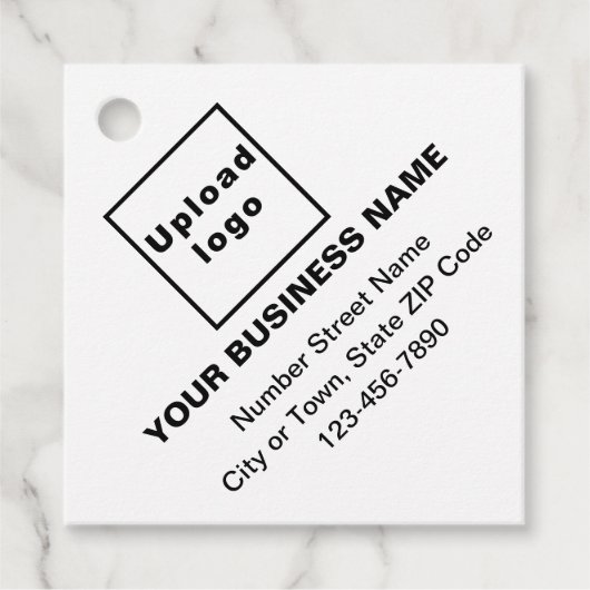 Zakelijk merk op White Square Shape Label (Voorkant)