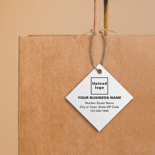 Zakelijk merk op White Square Shape Label