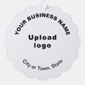 Zakelijk merk op wit geschulpte papier ornament kaart (Achterkant)