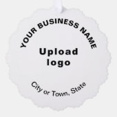 Zakelijk merk op wit geschulpte papier ornament kaart (Voorkant)