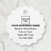 Zakelijk merk op wit geschulpte ronde vorm Label (Achterkant)