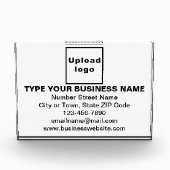 Zakelijk merk op wit rechthoekig fotoblok (Voorkant)