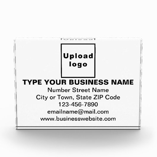 Zakelijk merk op wit rechthoekig fotoblok (Voorkant)