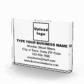 Zakelijk merk op wit rechthoekig fotoblok (Rechts)