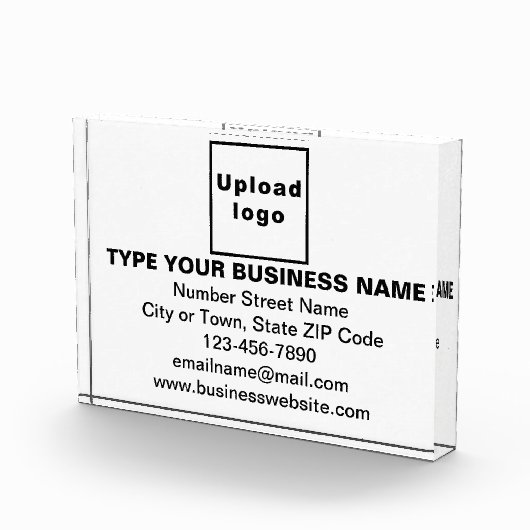 Zakelijk merk op wit rechthoekig fotoblok (Rechts)