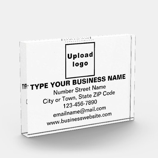 Zakelijk merk op wit rechthoekig fotoblok (Links)