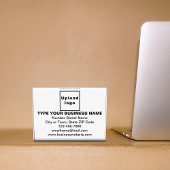 Zakelijk merk op wit rechthoekig fotoblok