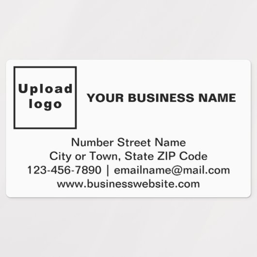 Zakelijk merk op Wit rectangle-etiket met kleefmid Labels (Design 1)