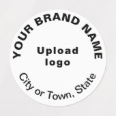 Zakelijk merk op wit rond kledinglabel labels (Design 1)