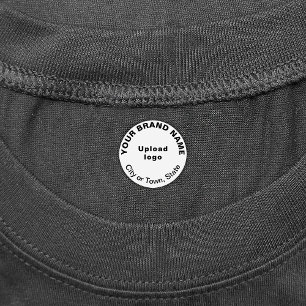 Zakelijk merk op wit rond kledinglabel labels