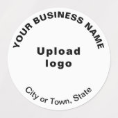 Zakelijk merk op wit rondezelfetiket labels (Design 1)