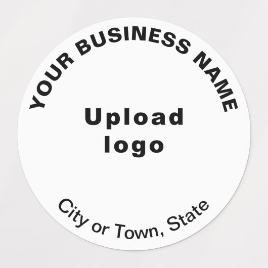 Zakelijk merk op wit rondezelfetiket labels (Design 1)