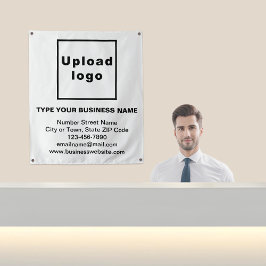 Zakelijk merk op wit tapijt wandkleed