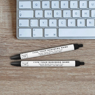 Zakelijk merk op wit vat van inktpen zwarte inkt pen