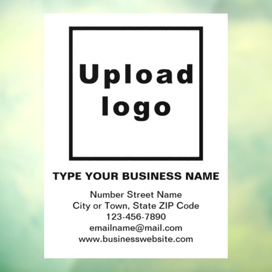 Zakelijk merk op wit venster Cling Raamsticker (Vel 3)