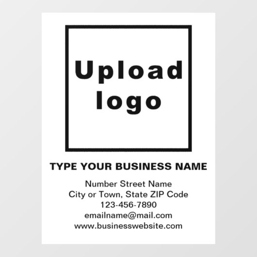 Zakelijk merk op wit venster Cling Raamsticker (Vel)