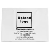 Zakelijk merk op Witte Grote Grootte Gift Bag Groot Cadeauzakje (Voorkant)