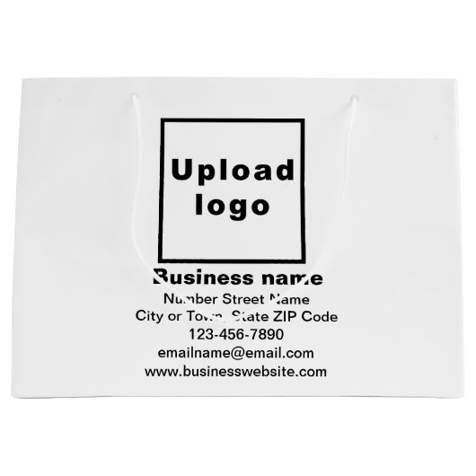 Zakelijk merk op Witte Grote Grootte Gift Bag Groot Cadeauzakje (Voorkant)