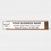 Zakelijk Merk op Witte Lange Bureaunaam Bord Bureau Naambordje (Voorkant)