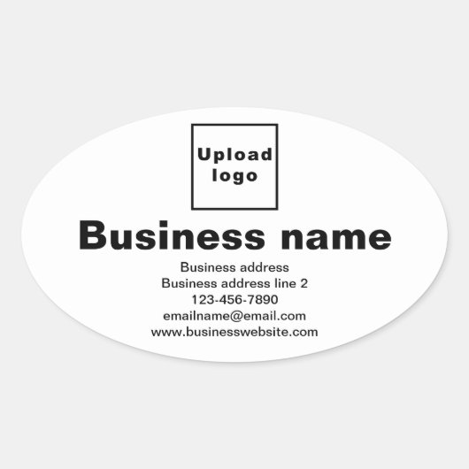 Zakelijk merk op witte ovale Sticker (Voorkant)