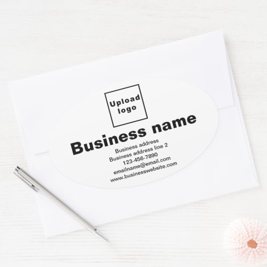 Zakelijk merk op witte ovale Sticker (Envelop)