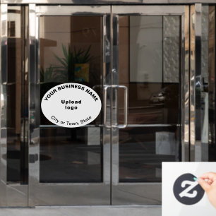 Zakelijk Merk op Witte Ovale Vorm Raamfolie Raamsticker