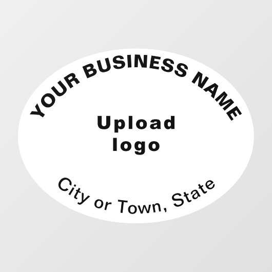 Zakelijk merk op witte ovale vorm raamsticker (Vel)