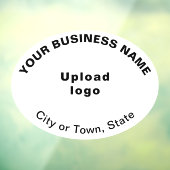 Zakelijk merk op witte ovale vorm raamsticker (Vel 3)