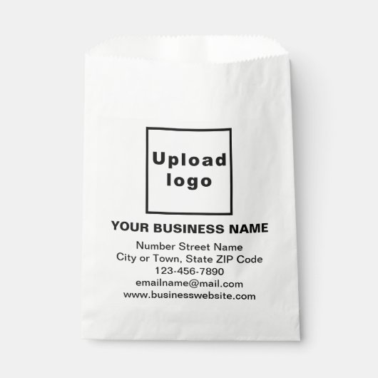 Zakelijk merk op witte papieren zak bedankzakje (Voorkant)