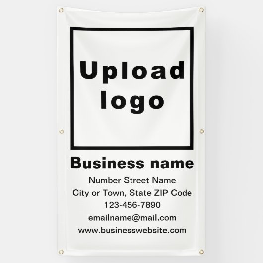 Zakelijk merk op witte portretbanner spandoek (Verticaal)