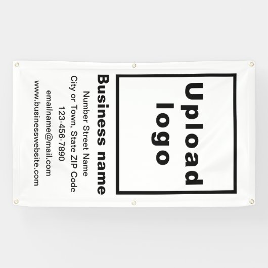 Zakelijk merk op witte portretbanner spandoek (Horizontaal)