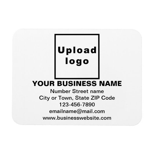 Zakelijk merk op witte rechthoek flexibele magneet (Horizontaal)